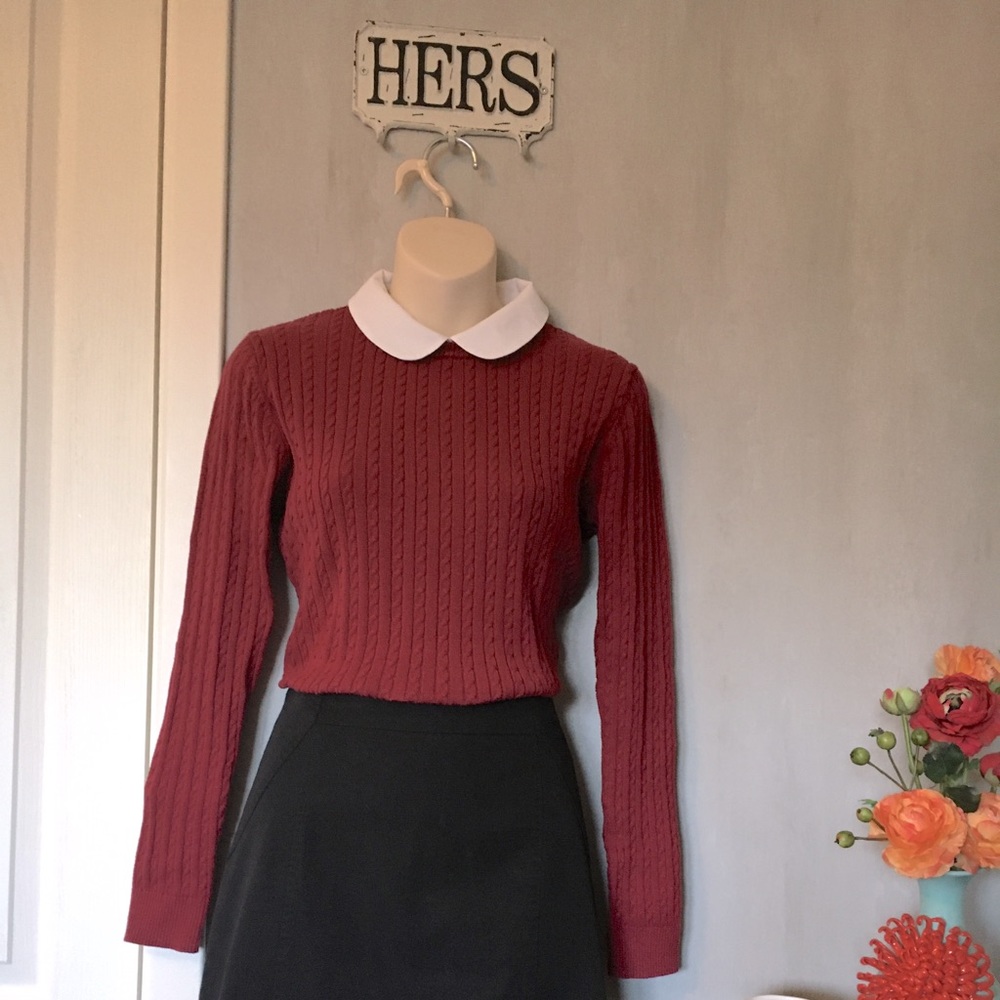 Brooks brother sweater detachable Peter Pan collar